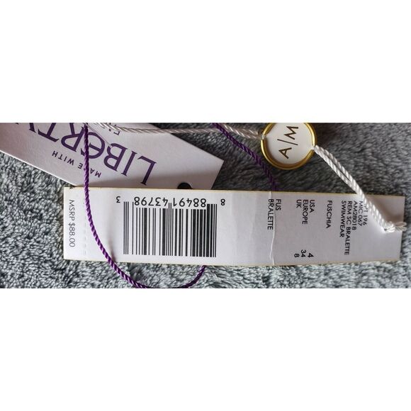 ANTONIO MELANI FUSCHIA FLORAL BRALETTE SWIM TOP SZ 4 - Picture 4 of 6